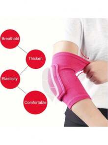 2pcs/1pair Men Women Elastic Elbow Pads Sport Fitness Elbow Support Thickened Sponge Elbow Brace Tennis Basketball Football Volleyball Arm Sleeve Pad Adults - Multicolor - View 3