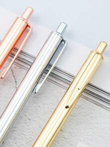 Customized Text/Logo Retractable Pen With Glitter Metallic Finish, Customized Logo Metal Advertising Ballpoint Pen, Creative Glitter Metallic Advertising Gift Ballpoint Pen, Back To School Gift, Gift For Teachers And Friends,Office Decor - 14.3*1cm - View 5