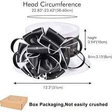 2025 Bucket Hats Women Ladies Girls, Organza Derby Fascinator Hat Tea Party Bridal Church, Hats - A-4585b-白色/黑色 - 查看 3