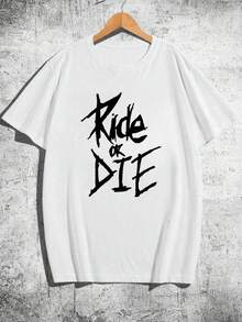 Men's Casual Short Sleeve Crew Neck T-Shirt, Creative Printed Design, Simple Design, Woven Process - White 7 - View 2