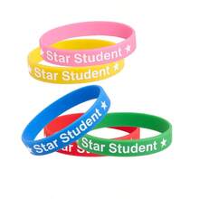 hoojojo 1/3/5/10 Peças Pulseiras de Silicone, Braceletes de Recompensa de Aluno Estrela, Elásticos de Borracha Motivacionais Elásticos, Acessórios de Recompensa de Aprendizagem Divertidos para Sala de Aula, Lembrancinhas Fofas de Festa, Decorações, Acessórios Diários, Decoração Criativa para Casa, Itens Essenciais para Voltar à Escola, Acessórios de Interação Significativa Pais-Filhos, Adequado para Famílias, Salas de Aula, Festas