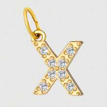 1 件简约百搭不锈钢锆石 26 字母吊坠，手工制作 DIY 项链手链耳环珠宝配饰，送给好友周年纪念礼物