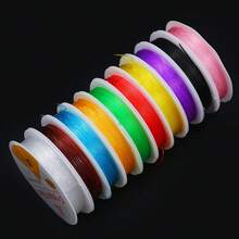 1/2 cuộn dây đàn hồi xâu hạt cầu vồng, dây vòng tay co giãn 50m/10m, dây đàn hồi cầu vồng bền bỉ dùng để làm đồ trang sức tự làm, vòng cổ, xâu hạt và đồ thủ công trang trí Giáng sinh - dây đàn hồi - Xem 2