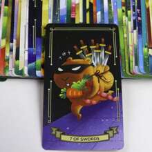 水豚塔罗牌套牌趣味休闲塔罗牌，派对桌游，派对氛围道具，朋友聚会游戏道具，送给朋友的礼物 - 彩色 - 查看 4