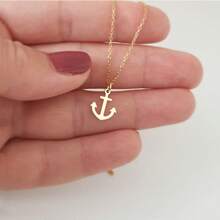 Boat Anchor Necklace For Men Women, Stainless Steel 18k Gold Men's Boat Anchor Pendant Necklace,Men's Gold Necklace,Ocean Pirate Necklace,Summer Necklaces, Beach Necklaces ,Stainless Steel Jewelry Gifts For Family And Friends
