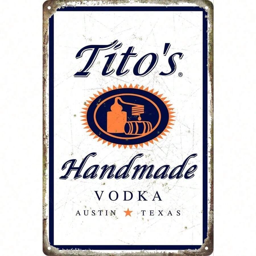 Handmade Vodka For Tito Tin Metal Sign Man Cave Vintage Shop Sign Wall Decor 8X12Inch.Jpg - 20*30公分(8*12吋) - 查看 1