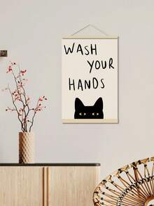 1幅趣味猫咪“洗手”帆布艺术画 - 无框浴室及家居装饰海报，复古/现代风格，适用于客厅、卧室、办公室 - 彩色 - 查看 5