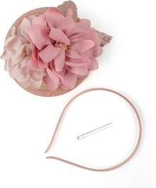 Fascinators Hats Women,Tea Party Fascinator Hair Clip With Feathers Wedding,Derby Hats Headbands - Style6-粉紅色 - 查看 5