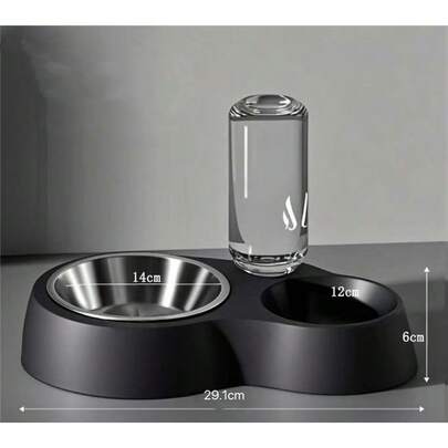 Stainless Steel 2-In-1 Pet Food And Water Bowl, Suitable For Small/Medium Cats, Dogs, Rabbits And Other Pets