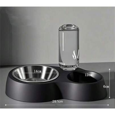 Stainless Steel 2-In-1 Pet Food And Water Bowl, Suitable For Small/Medium Cats, Dogs, Rabbits And Other Pets