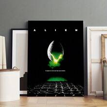 1 tấm áp phích nghệ thuật treo tường bằng vải canvas có khung - Chủ đề phim về người ngoài hành tinh với câu trích dẫn mang tính biểu tượng "Trong không gian, không ai có thể nghe thấy tiếng bạn hét" - Sẵn sàng treo, Khung gỗ, Định hướng theo chiều dọc, Hoàn hảo cho trang trí phòng khách, phòng ngủ hoặc quầy bar, Trang trí phòng khách | Nghệ thuật treo tường điện ảnh | Hiệu ứng hình ảnh ấn tượng, Trang trí phòng không gian, Khung tùy chọn - Nhiều màu - Xem 13
