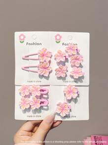 6 件女士可爱粉色樱花发夹、刘海夹、侧夹、BB 夹、花夹、适合日常使用的多功能发饰、爪夹、发夹、发夹、发夹、鳄鱼发夹