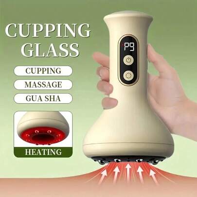 Intelligent Adjustable Electric Cupping Scraping Massager, USB Charging Battery - Home Self-Care Device, Holiday Gift, Modern Design, Durable Material For Full Body Scraping, Suitable For Home Use, Suitable For Legs, Hands, Back, Home Health Equipment | Modern Massage Equipment | Durable Structure, Cup Therapy