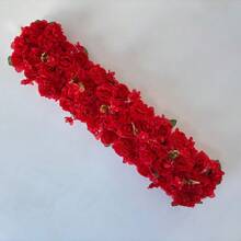 1pc 1m Artificial Rose Wedding Arch Backdrop Flower Wall Decor, Tabletop Center Piece, Wedding Signage, Office Desk, Hotel Lobby Decoration - Multicolor - View 14