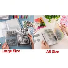 CYFUN DESIGN 1 Pc A6/Large Size Clear Sticker Photo Storage Album Stamp Cutting Dies Storage Book Organizer Folder - Clear - View 8