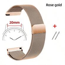 1 件男女通用磁扣米兰环不锈钢表带，兼容三星 Galaxy Watch 6/5/4、手表、手表、22 毫米 20 毫米 18 毫米 - 平口磁吸米蘭帶 - 查看 19