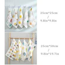5pcs/Pack Random Color 6-Layer  Cartoon Baby Handkerchiefs, Newborn Bibs, Face Towels, Burp Cloths