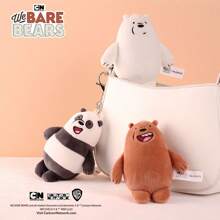 12 cm officiell We Bare Bears plyschnyckelring hänge, docktillbehör, födelsedagspresent, väskberlock, klassisk panda grizzlyisbjörn - Multifärgad - Visa 4