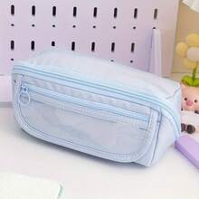 Estojo multifuncional de grande capacidade com compartimentos organizadores de mesa, caixa de armazenamento escolar e de escritório de poliéster durável para meninos e meninas, organizador de mesa de estudo portátil com várias seções para canetas, lápis e marcadores, presente ideal de volta às aulas, estojo para lápis