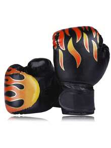 2只装儿童拳击手套，适合3-11岁儿童，火焰图案训练拳击手套，男女通用 - 彩色 - 查看 4