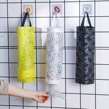 1pc Plastic Bag Holder, Grocery Bag Holder, Mesh Hanging Storage Bag Dispenser, Foldable Garbage Bag Organizer, Breathable Plastic Bag Storage For Kitchen
