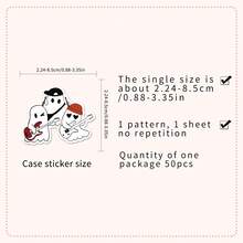 50pcs Cute Ghost Creative Graffiti Stickers For Luggage, Skateboard, Tablet, Cartoon Decals - Multicolor - View 3