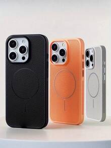 CteGlodrix Premium Ultra-Thin Breathable Heat Dissipation Magnetic Wireless Charging Phone Case, Compatible With IPhone 16, 15, 14, 13, 12, 11 Pro Max Plus, Shock-Resistant Armor Breathable PC Hard Shell Waterproof Anti-Fall Scratch Resistant - Black - View 5