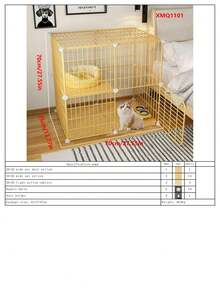 2-Tier Enclosed Cat Cage, Sturdy Indoor Cat House With Large Space For Kittens - Multicolor - View 22