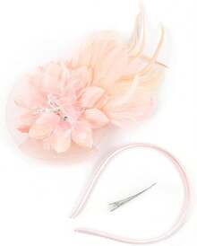 Fascinators Hats Women,Tea Party Fascinator Hair Clip With Feathers Wedding,Derby Hats Headbands - Style1-血牙 - 查看 6