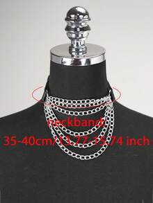1 chiếc vòng cổ thời trang bằng da PU có khoen tròn hình chữ O dành cho váy dự tiệc, phụ kiện choker dành cho nữ - màu đen - Xem 2