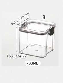 Recipientes de almacenamiento de alimentos con tapa, botes de alimentos de plástico transparente hermético al aire, cajas de preservación selladas a prueba de humedad, apropiados para granos, arroz, pasta, té, frutos secos y granos de café, botes de almacenamiento de alimentos de plástico, artículos de cocina - Negro - Ver 18