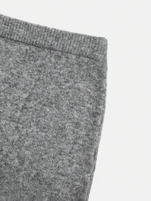 Damen Einfarbiges figurbetontes Crop Top mit V-Ausschnitt + lange Maxi Rock gestricktes Zweiteiler Kleid Set