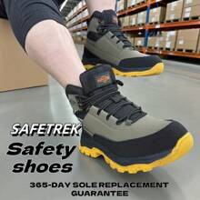 Men's Protective Shoes, Impact And Puncture-Resistant Steel-Toed Work And Sports Shoes, Lightweight Waterproof Upper Material, All-Day Comfort For Wearing, Kevlar Midsole For Puncture Resistance