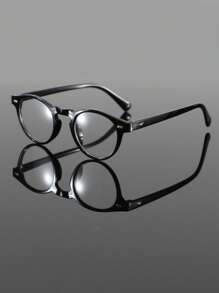 1 pieza Gafas de mujer con montura redonda y lentes planos, accesorio de atuendo primaveral, adecuado para regalar