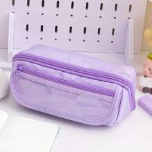 Estojo multifuncional de grande capacidade com compartimentos organizadores de mesa, caixa de armazenamento escolar e de escritório de poliéster durável para meninos e meninas, organizador de mesa de estudo portátil com várias seções para canetas, lápis e marcadores, presente ideal de volta às aulas, estojo para lápis