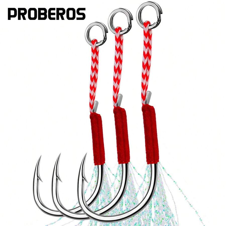 10pcs/Pack Ise Ni Knotted Hair Hooks, High Carbon Steel Single Hook With Barbs, Suitable For Boat Fishing, Sea Fishing, Feather Hooks