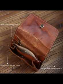 Vintage Top Layer Cowhide Leather Card Holder Multi-Card Slots Coin Purse Handmade Distressed Vegetable Tanned Leather Card Case Multifunctional Wallet Unisex For Women Wallet Mini Wallet Purse Wallet Fall Coin Wallet