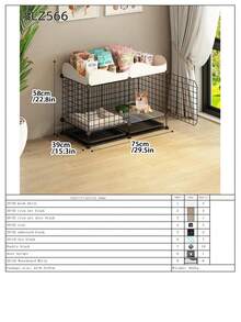 Indoor Dog Cage With Separate Litter Box For Small/Medium Dogs, Corgi & Teddy Pet Dog Kennel Fence - Multicolor - View 18