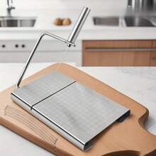 6-Piece Set (Including 5 Cutting Lines) Cheese Slicer, Stainless Steel Wire Adjustable Thick Cutter, Ham And Cheese Slicer, Metal Cheese Slicer With Ergonomic Handle, Suitable For Block Cheese Metal Cheese Slicer, Kitchen Supplies - Multicolor - View 6