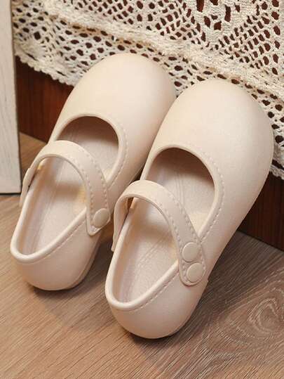 女童纯色简约公主鞋，EVA材质，可作低帮雨靴穿着，新款春秋季儿童平底鞋，幼儿女童软底乐福鞋，1-3岁宝宝学步鞋，平底鞋