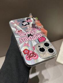 Pink Celebration Phone Case Compatible With IPhone 11 Pro Max, 16 Pro Max, 15 Pro, 14 Plus, 13, 12, 11, 13 Pro Max, 12 Pro, Anti-Drop - ألعاب نارية شفافة ذات ثقوب دقيقة - مشاهدة 5