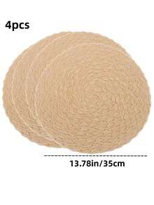 Round Woven Placemats 15 Inch Set Of 4 Bohemian Woven Washable Kitchen Table Placemats For Family Gatherings, Wedding Parties