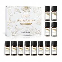Set de regalo de aceites esenciales EUQEE, Set de 6 piezas/12 piezas de aceites esenciales de aromaterapia, Set de aceites con aroma a frutas, Adecuado para difusor, aromaterapia, velas, jabón, Múltiples tamaños disponibles, Set de regalo de aceites esenciales premium - Múltiples aromas - Ver 10
