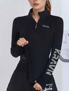 Camiseta de Manga Longa para Treino Essencial de Outono - Feminina, Tecido Macio com Elasticidade 4 Vias, Secagem Rápida e Respirável, Top Leve para Ioga e Corrida, Camiseta Casual Sólida de Academia para o Outono, Ajuste Solto/Regular, Punhos com Orifício para o Polegar