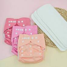2/4/6/14 Stück einfarbiges Stoffwindel-Set, wasserdichte Baby-Windelhosen, verstellbare Druckknopf-Stoffwindeln 5-13kg, hautfreundlich