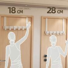 1pc/2pcs New Punch-Free Door Hooks, Over-The-Door Hangers, Extended Door-Mounted Clothes Hanging Racks, A Must-Have For Hanging Clothes. They Are Perfect For Bedroom Storage And Organization. - Nhiều màu - Xem 6