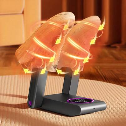 Hailicare Secador de sapatos com aquecimento PTC de 4 núcleos, temperatura constante de 48 ° C, 4 temporizadores, esterilização UV, dobrável, telescópico