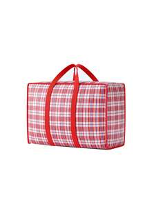 Túi đựng đồ chống nước cầm tay dung tích lớn 5/2/1 chiếc, Túi đựng quần áo dung tích lớn, Túi quà tặng ông già Noel, Túi đựng quần áo mùa đông, Túi đựng chăn, Túi đựng đồ di chuyển bền - Túi đựng đồ có khóa kéo tái sử dụng, Túi đựng đồ in lưới chống thấm nước bằng vải Oxford, Đựng quần áo, Túi đựng hành lý cho học sinh khi trở lại trường, Túi du lịch, Giáng sinh, Lễ tạ ơn - Đỏ và trắng - Xem 15