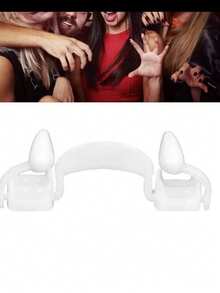 Vampire Fake Fangs Classic PP Halloween Party Cosplay Props, Halloween Costume Party Teeth Vampire Party Gag Teeth Retractable Dentures Party And Dance Costumes - White - View 11