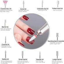 COSYGLOW Electric 45000RPM Nail Drill Machine Rechargeable Portable Nail File Electric DIY Nail Drill Kit With Smart LCD Screen For Gel Nail Manicure And Pedicure Reflective Body, Dazzle - Làm lóa mắt - Xem 3